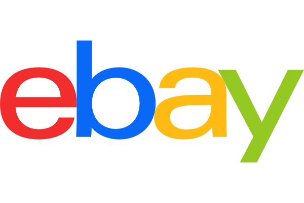 eBay logo — multicolored wordmark with the letters e in red, b in blue, a in yellow, and y in green.